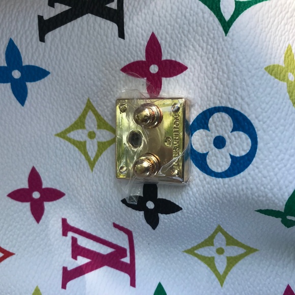 White Duffle Bag with cute letters on it. Murakami lv Multicolor - Picture 7 of 9